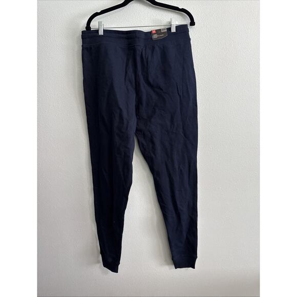 Under Armour UA Rival Men's Joggers Pants M Navy Blue Fleece Logo Sweatpants NWT - Picture 3 of 5